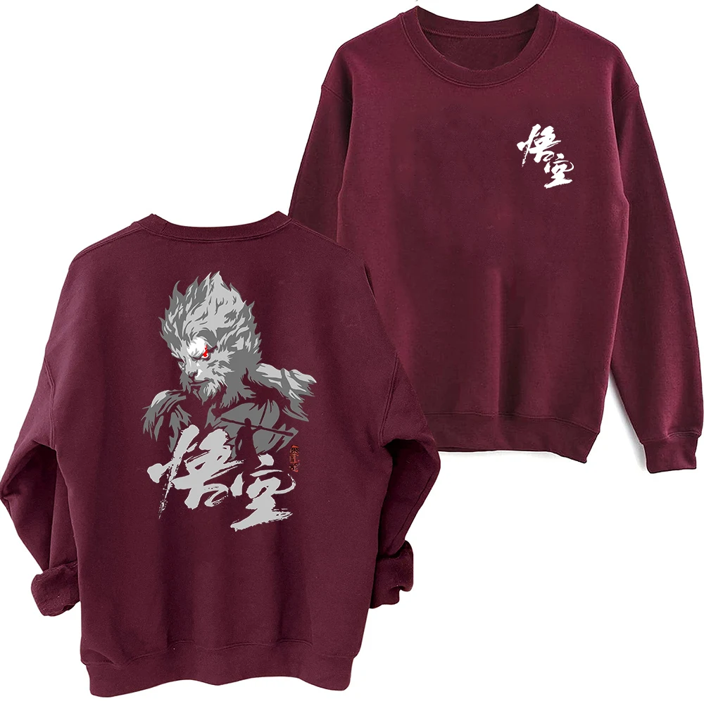 Black Myth Wukong Sun Wukong Harajuku Round Neck Long Sleeve Sweatshirt