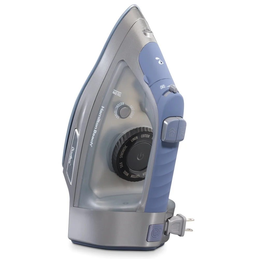 Durathon 電子格納式コードアイロン 1800W 自動シャットオフ 垂直スチーム セルフクリーニング ノンスティックソールプレート 簡単収納