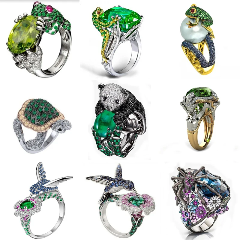 Hot Sale Animal Collection ! Exquisite Spider Fog Finger Rings for Women Shiny CZ Crystals Animal Rings Female Accessories