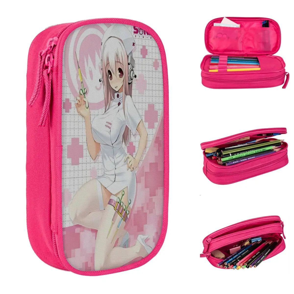 Super Sonicos Accesorios Estuche para lápices Gran capacidad Útiles escolares para niños Estuche para bolígrafos Regalo