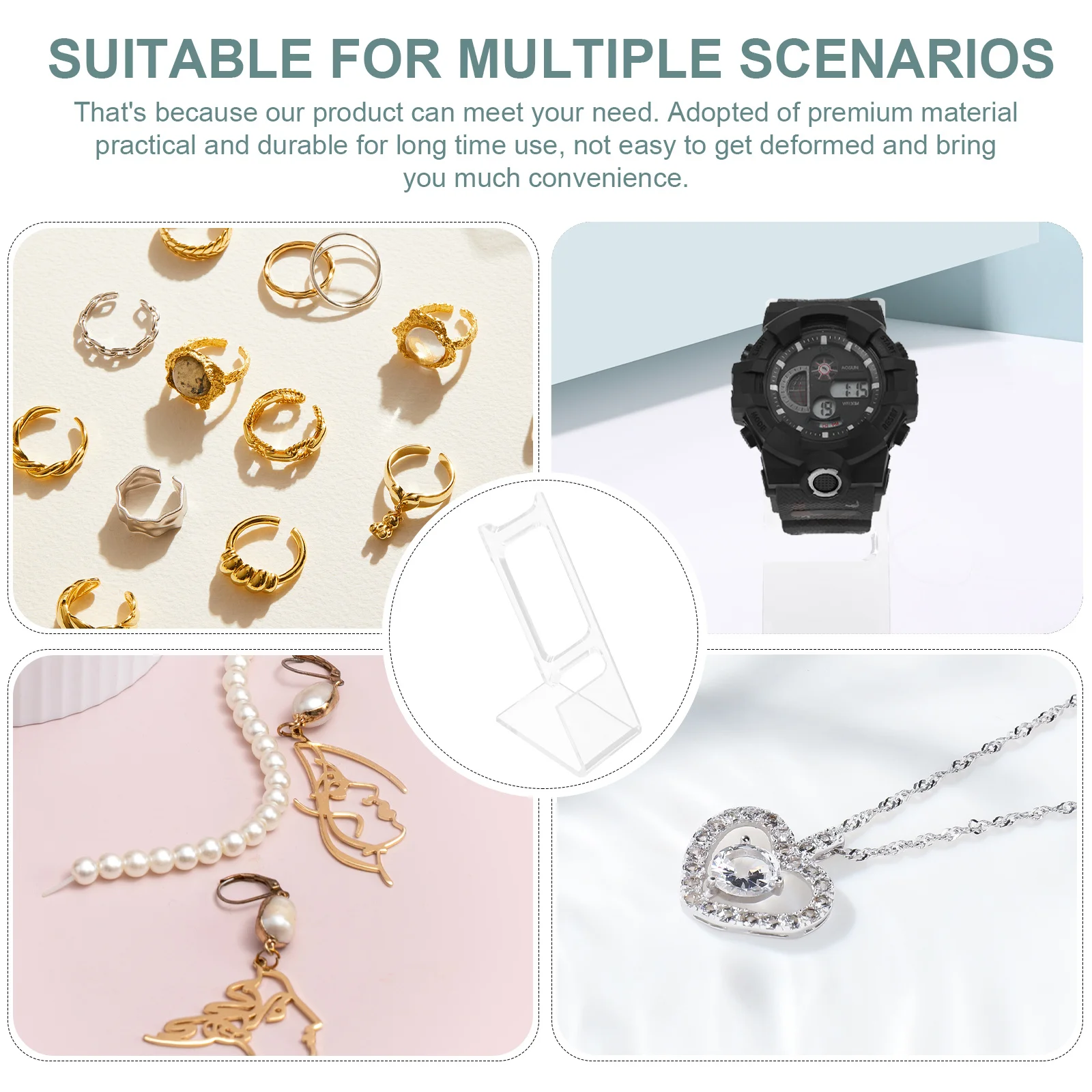 10 قطعة حامل عرض الساعات حامل بلاستيكي سميك لسوار الساعة مجوهرات تخزين الرف عرض منظم استخدام عرض الطاولة #2