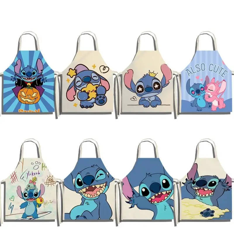 Lilo&Stitch Cartoon Apron Anti Fouling New Anime Character Accessories Kawaii Home Baking Kitchen Cooking Apron