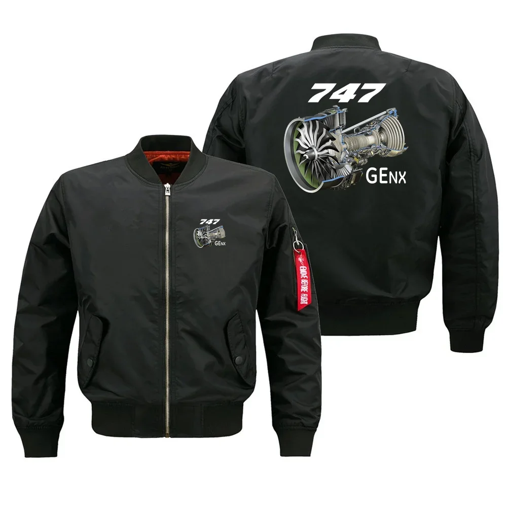 

747 GENX Engine Military Outdoor Flight Aviation Pilots Men Ma1 Bomber Jacket Baseball Coats