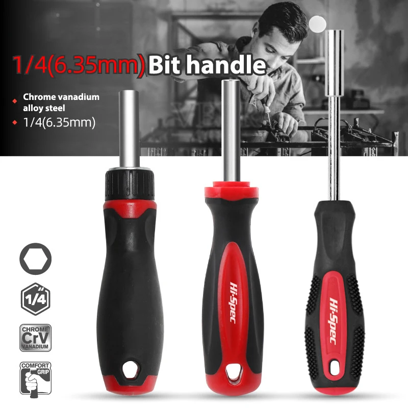 1/4 (6.35mm) Ratchet Screwdriver Bit Holder Handle Multifunctional Magnetic Bit