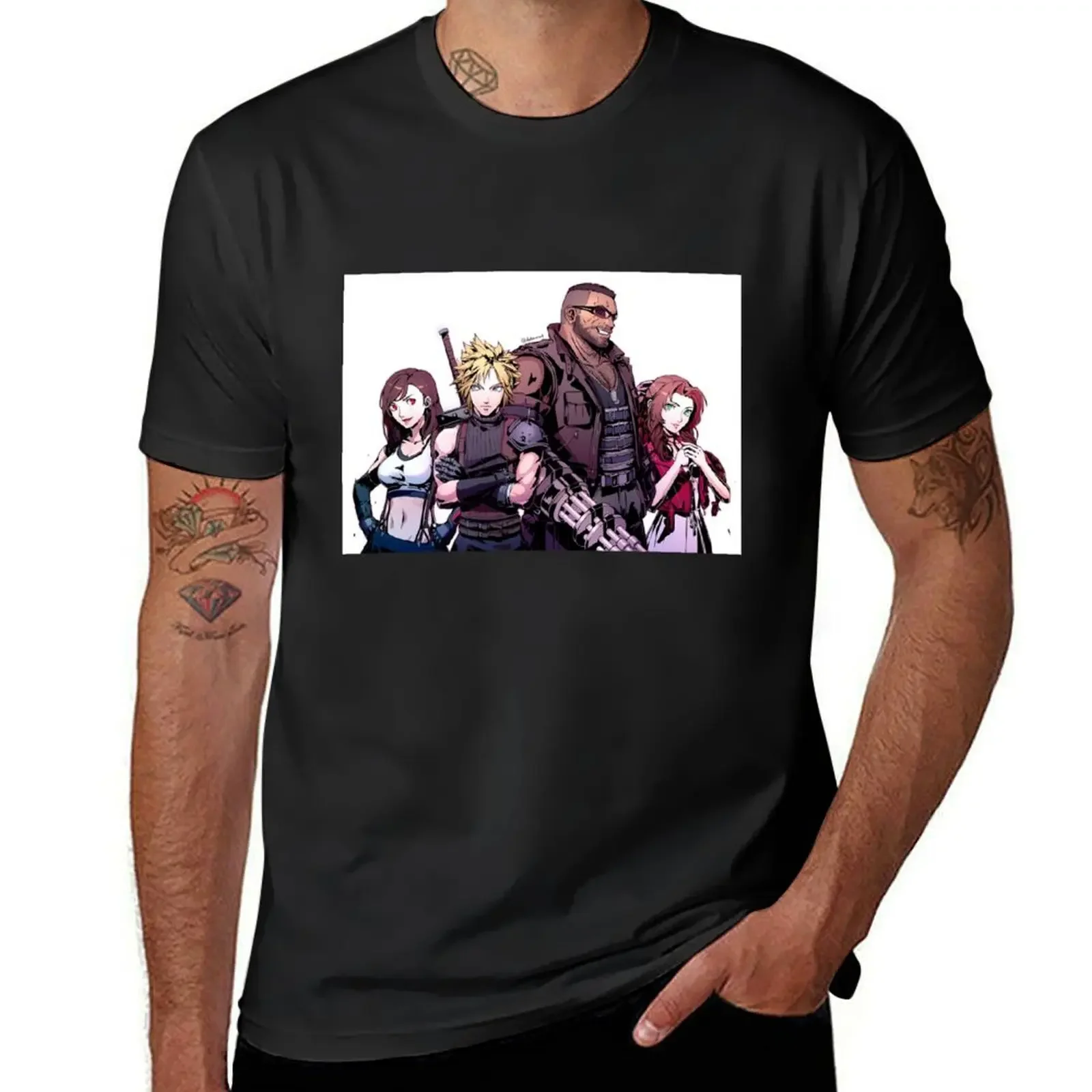 FF7R Persona Style T-Shirt Anime t-shirt luxury designer cute clothes plus size men clothing