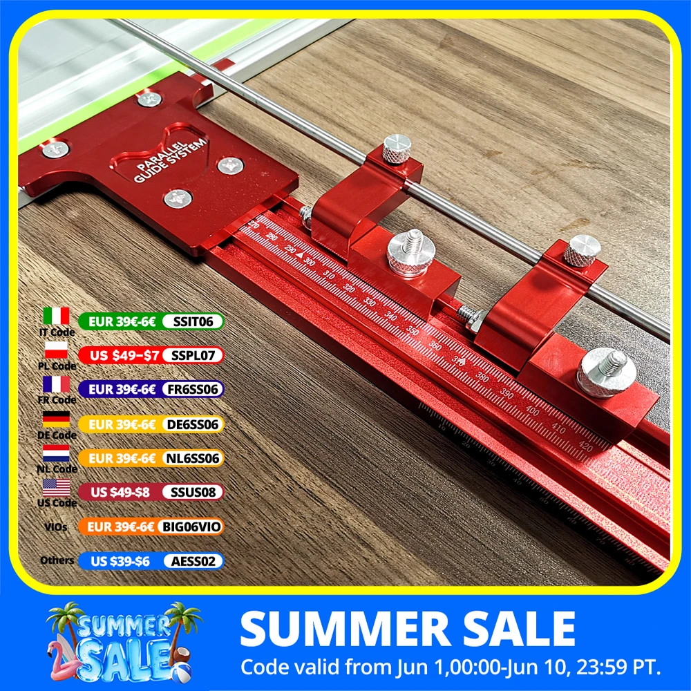 0-1200mm Woodworking Parallel Guide Rail System Engraving Machine Slotting Track Parallel Sliding Rail for Electric Circular Saw