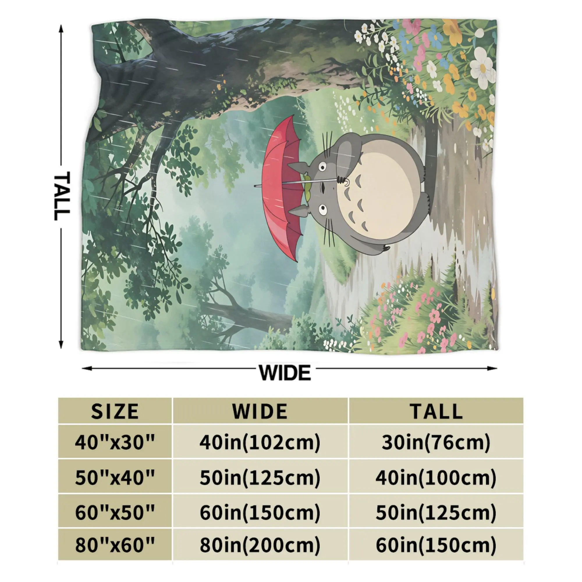 Totoro Super Warm Blanket  Camping Plush Throw Blanket Novelty Outdoor Flannel Bedspread Sofa Bed Cover view 6