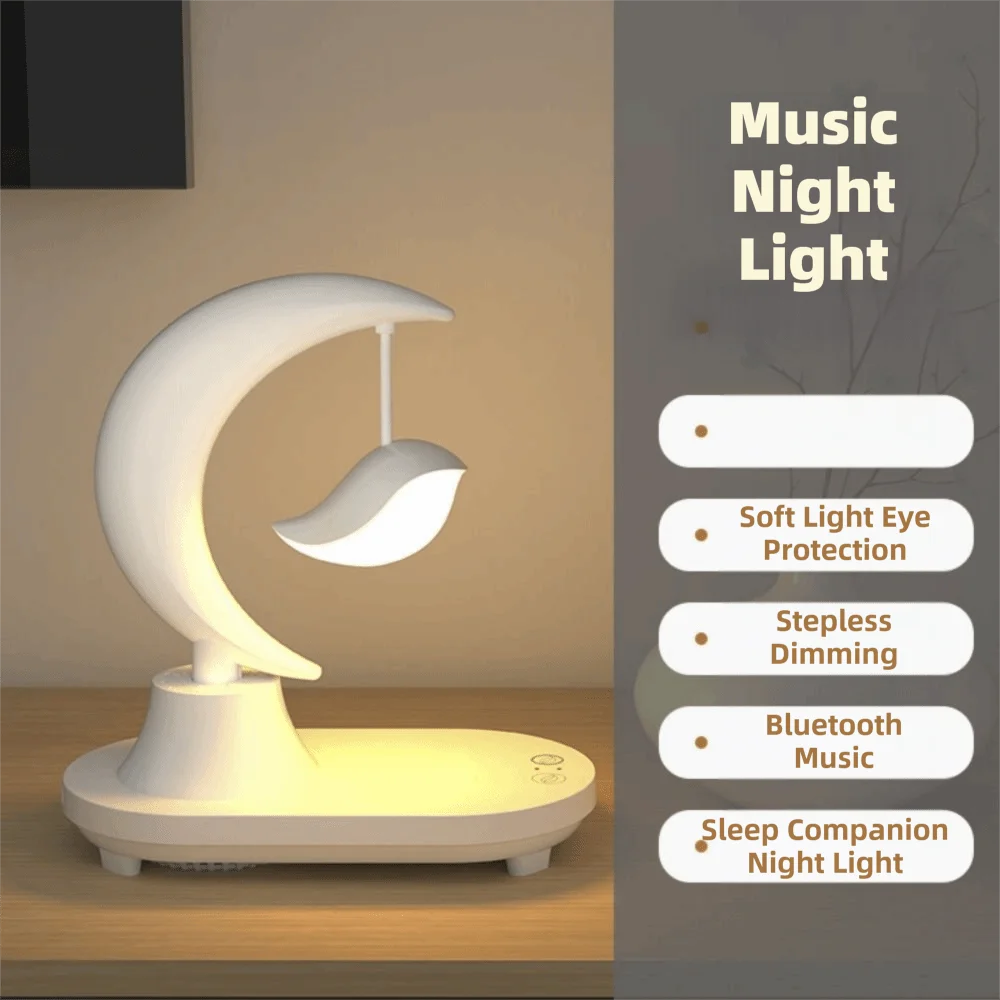 

LED Light Music Night Light Bedside Use Ambient Light Bluetooth Night Light Children Gits Dimmer Function Wireless Charging Lamp