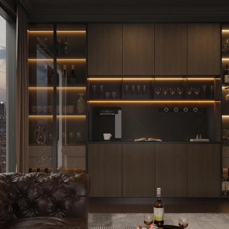 Luxury Wood Cabinets Storage House Container Organizer Living Room Cabinets Display Wine Bookcase Gabinete Trendy Furniture
