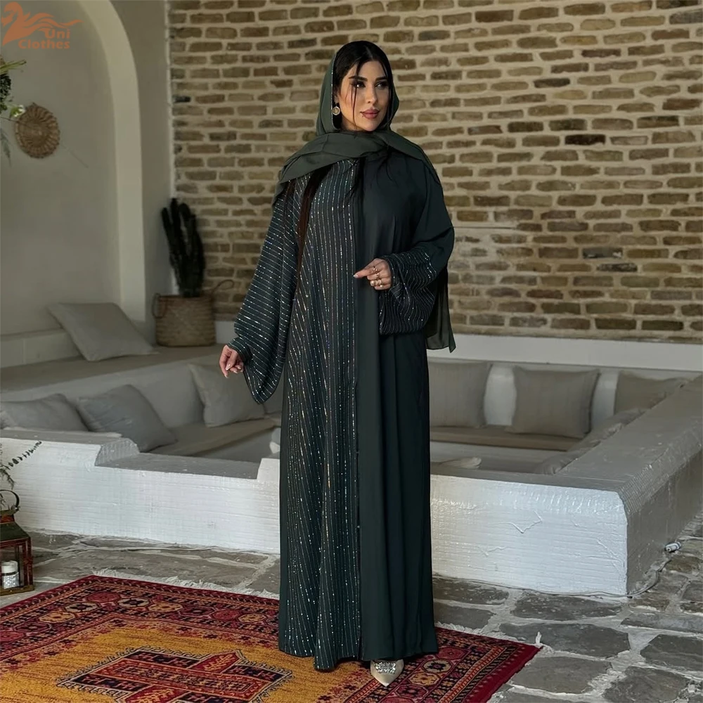 

Eid Women Front Open Cardigan Burqa Dubai Kimono Robe Button Abayas Jalabiya Muslim Dress Ramadan Kaftan Islam Clothing Arab New