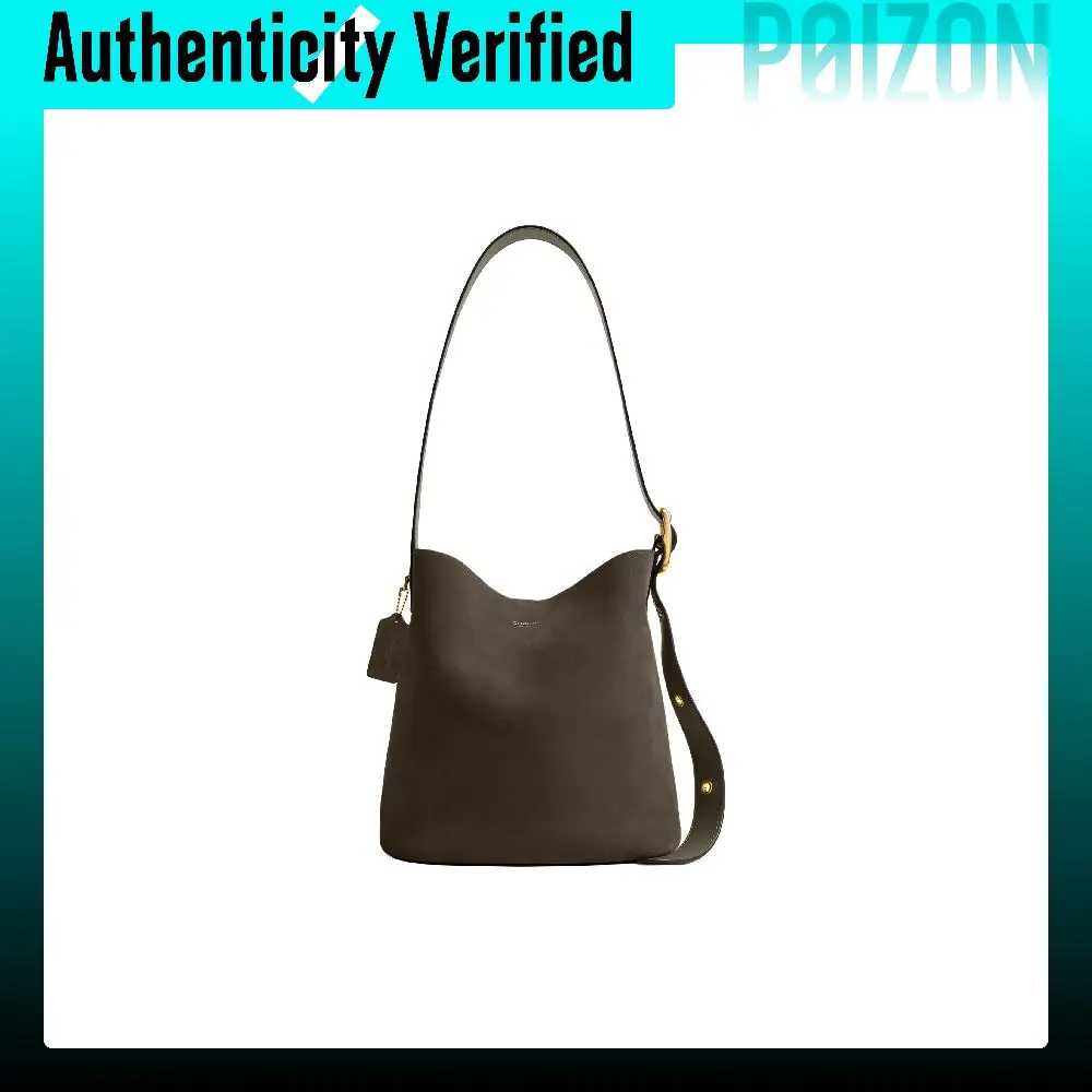 COACH Bleecker Cow Leather Bucket Bag, Shoulder Bag Large Women's Olive Green CCC24-B4OL