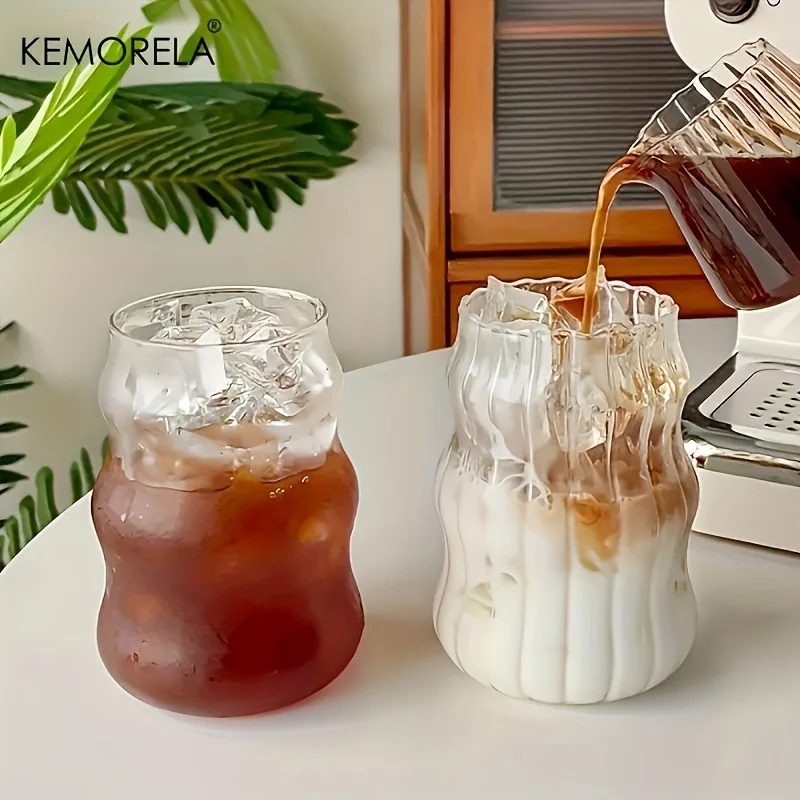 Set of Heat-Resistant Striped Glass Cups for Hot and Cold Drinks 6