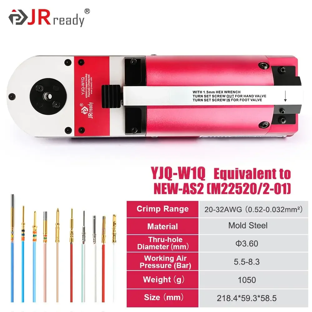 YJQ-W1Q ST4010 Pneumatic Crimp Tool Equivalent To NEW-AS2 (M22520/2-01) 20-32AWG (0.52-0.032mm2) for Contacts