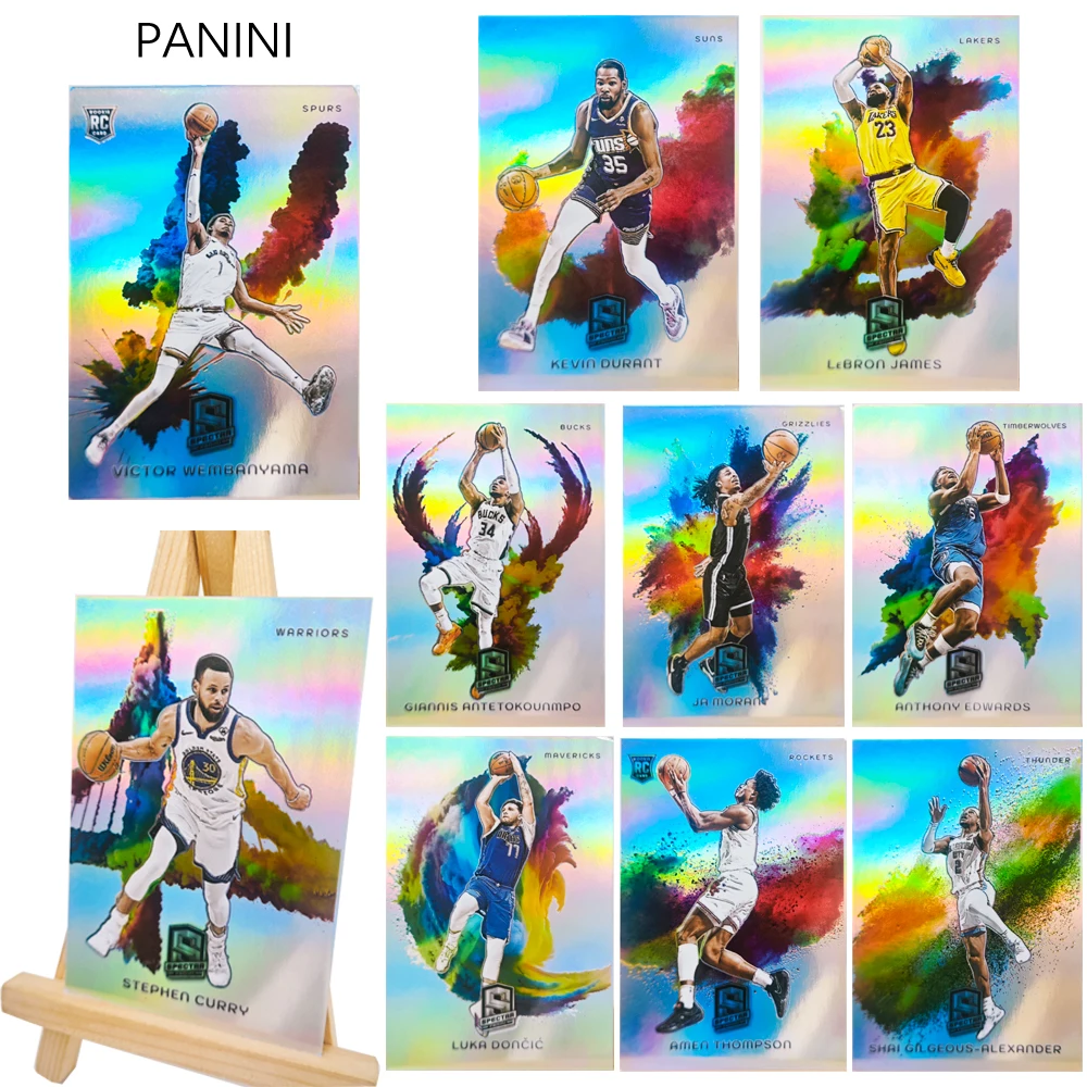 

Коллекционные карты Panini Basketball 2024, ЧЕРНЫЙ ЦВЕТ BLAST Curry Tatum JOKIC Doncic Thompson Alexander Morant Rainbow Glitter