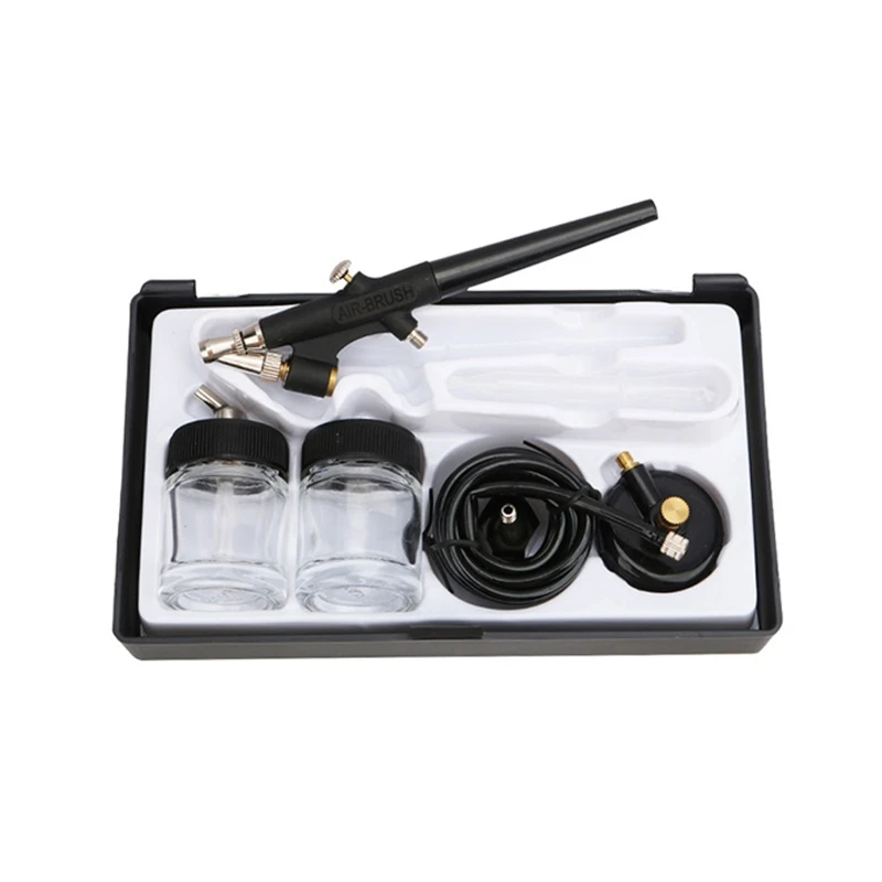 Mini Single Action Air Brush Set Siphon Feed 0.8mm Paint Dropship