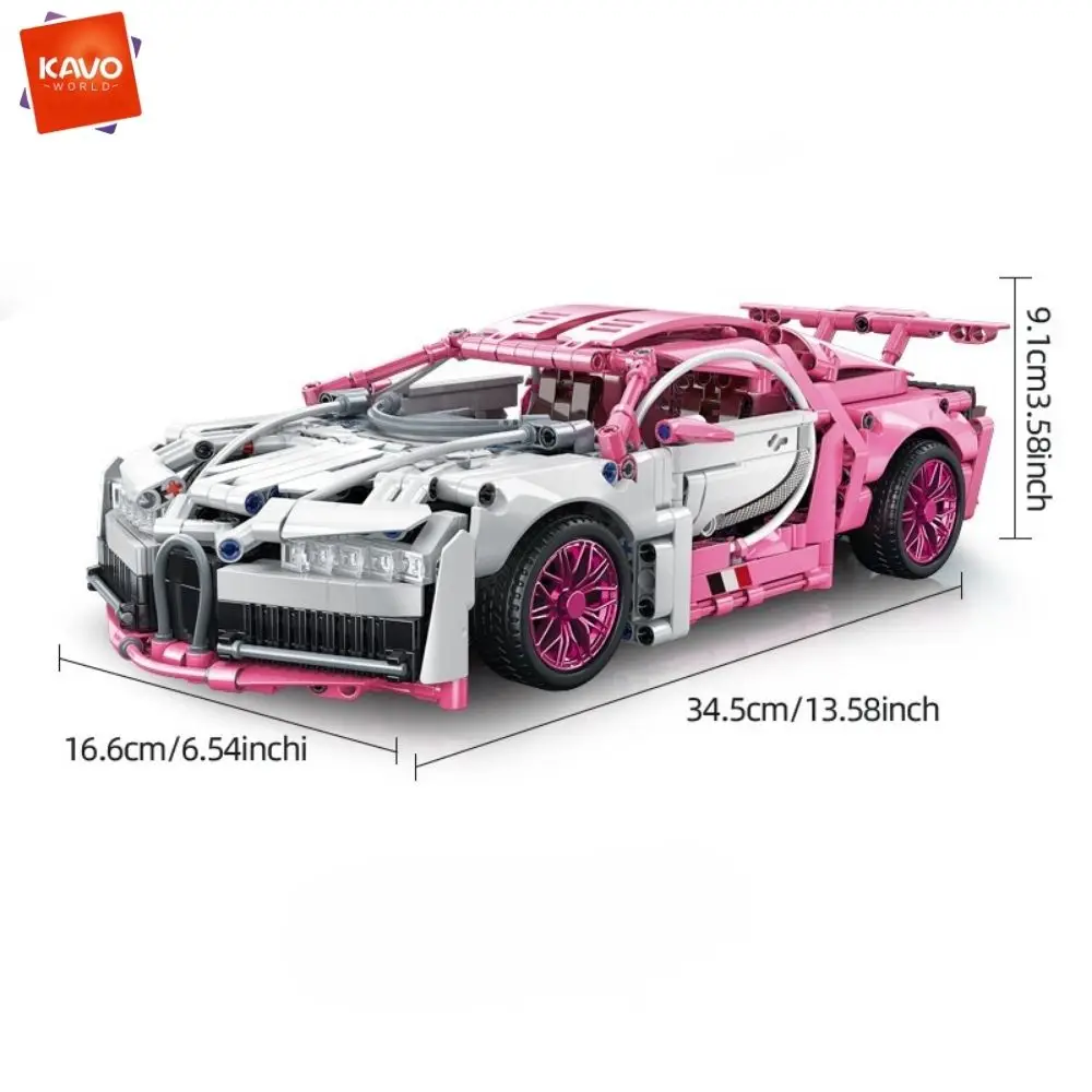 KAVOWORLD 1144PCS Sports Car Building Blocks 1:14 Scale Supper Race Car Model with Opening Scissor Doors and Electroplated Wheels Creative Construction Toy for Teens Adults Birthday Christmas Gifts