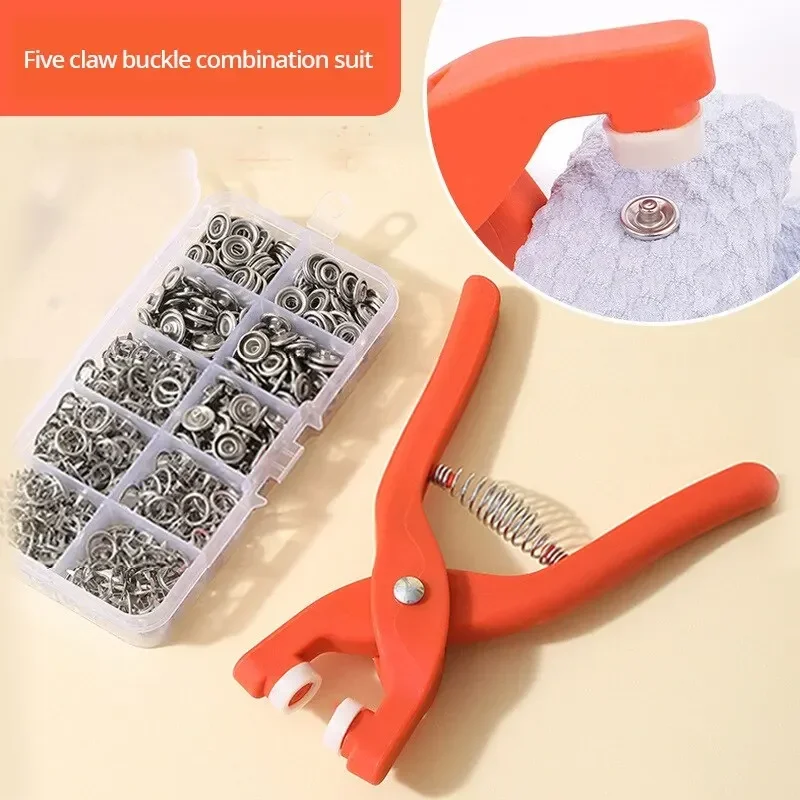 Snap Button Kit with Hand Pressure Pliers, Metal Snaps for Sewing, Sewing Snaps for DIY Crafts, Clothes Hats, 50Pcs