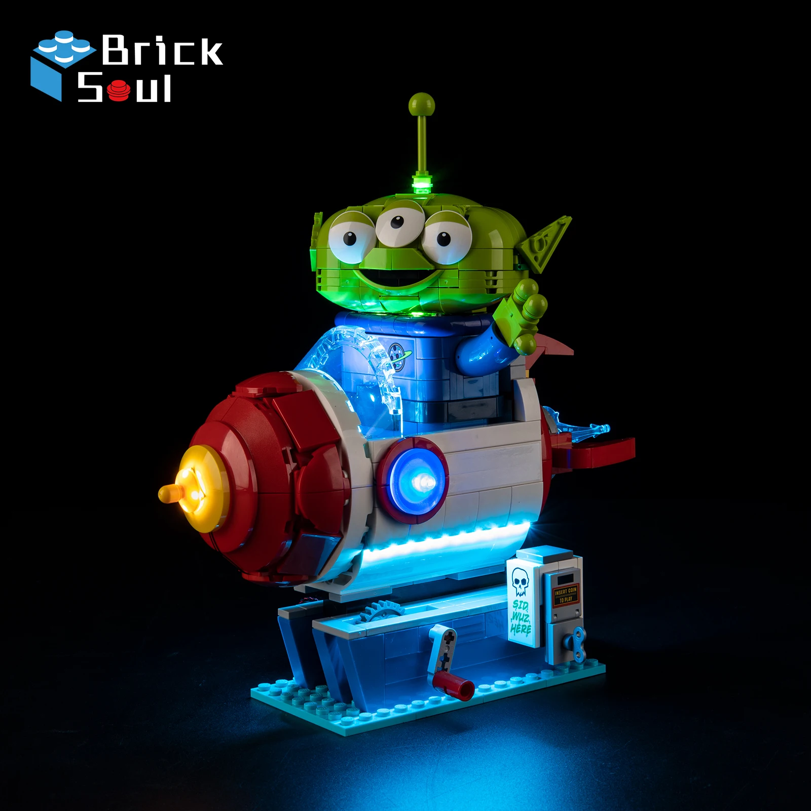 BrickSoul Led Light Kit Suitable for Lego Alien with Pizza Planet Rocket Ride 43307 Building Blocks