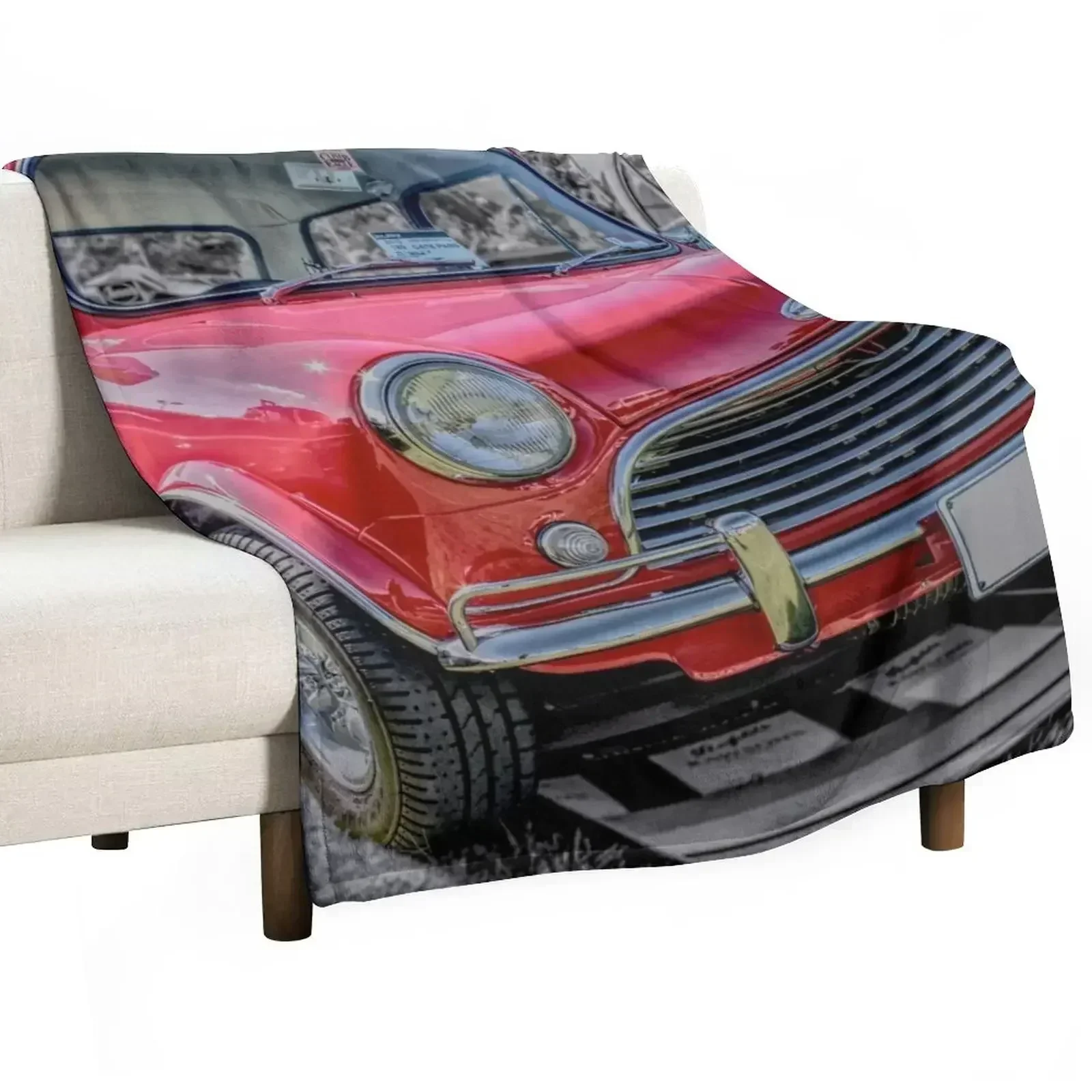 Red Morris Mini Cooper S Throw Blanket Bed covers Picnic Travel Blankets For Bed Plaid Decoratives Blankets