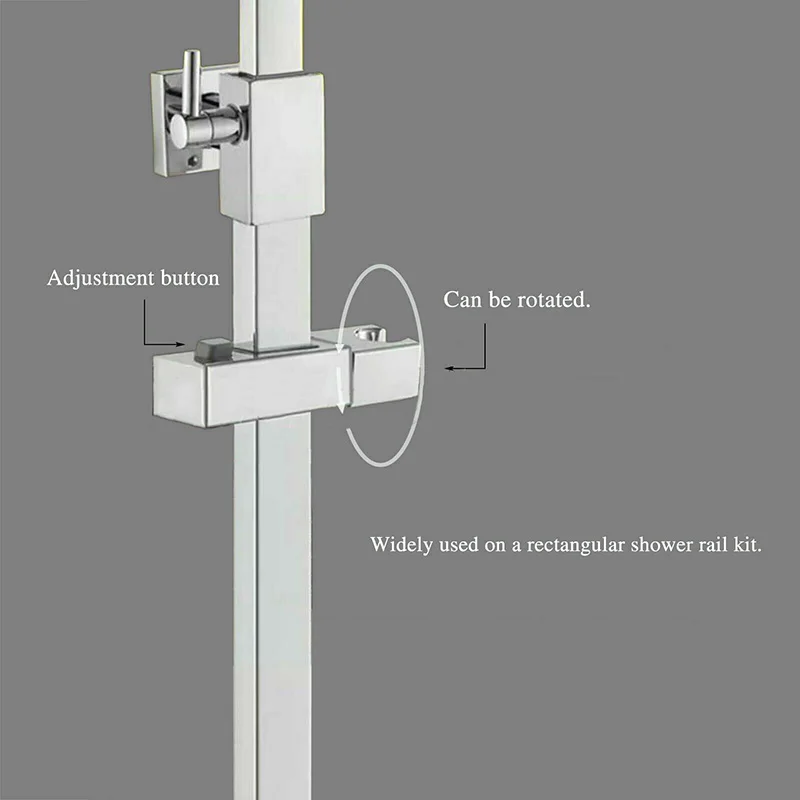 New Shower Accessories Shower Head Bracket Adjustable Replacement Hand Shower Rack Square Bracket Holder for Bathroom Slide Pole