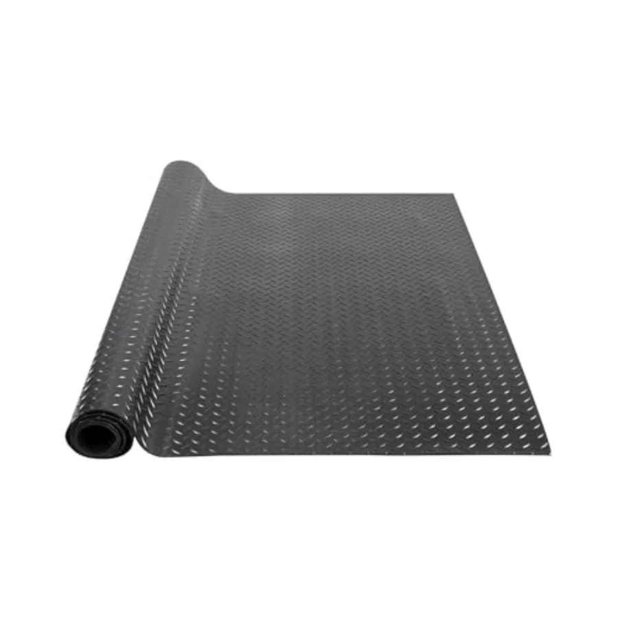 

Diamond-Plate Rubber Flooring Roll, 3 mm Floor Mat, SBR Rubber Roll, Easy to Clean, for Under Cars, Garage, Industry, Gym, Blac