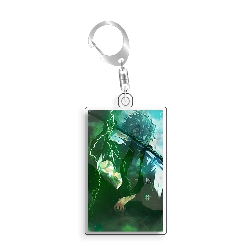 For Demon Slayer Tokito Giyuu Kamado Tanjiro Agatsuma Zenitsu Acrylic Selfmade Cartoon Anime Keychain Pendant Toy Gift 5cm