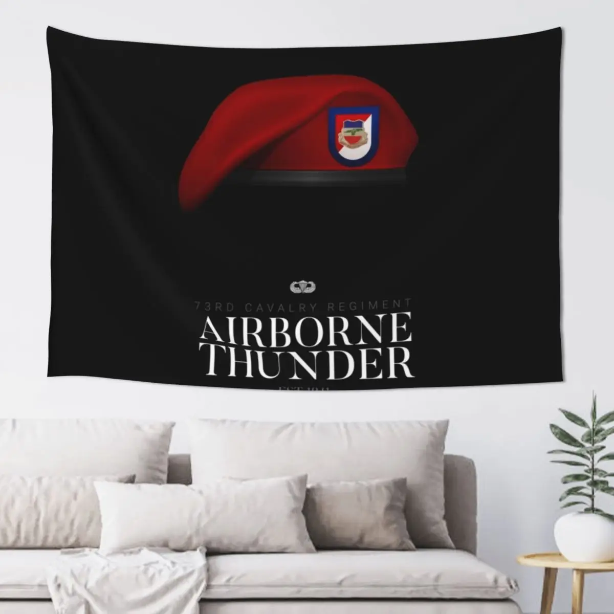 

73rd Cavalry Regiment - Airborne Thunder Tapestry Aesthetic Home Decor Decoration Pictures Room Wall Tapestry