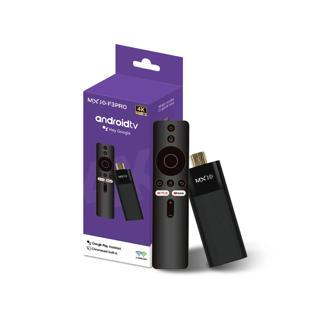Google TV Stick MX10 F3PRO Allwinner H313 Cortex-A53 2GB RAM 16GB ROM Android 13 OS Chromecast مع صوت عن بعد TV Streamer