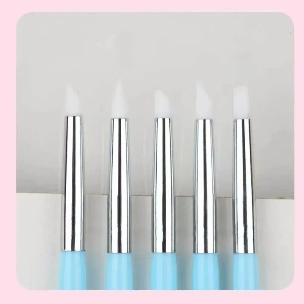 5-teiliges Silikon-Modellierwerkzeug-Set für Pinselmodellierung, Punktierwerkzeuge für Nagelkunst, Töpferei, Tonwerkzeuge, DIY-Schnitz- und Modellierwerkzeuge – Detail 5