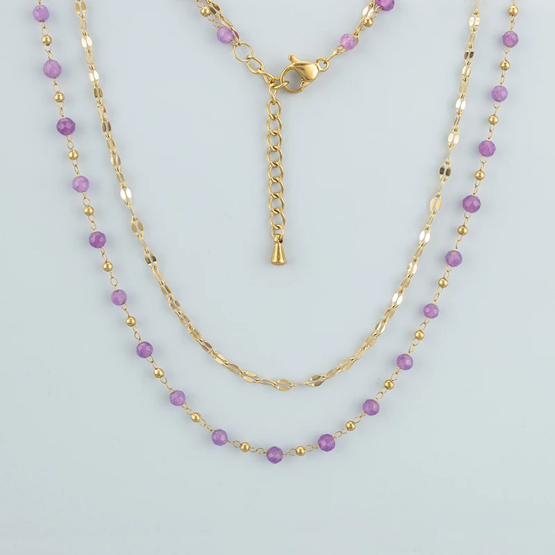 assoonas, 1 Stück/Lot, MH59, Halskette für Damen, Anhänger, handgefertigt, 18k vergoldet, Edelstahl, Naturstein, Modeschmuck – Detail 7