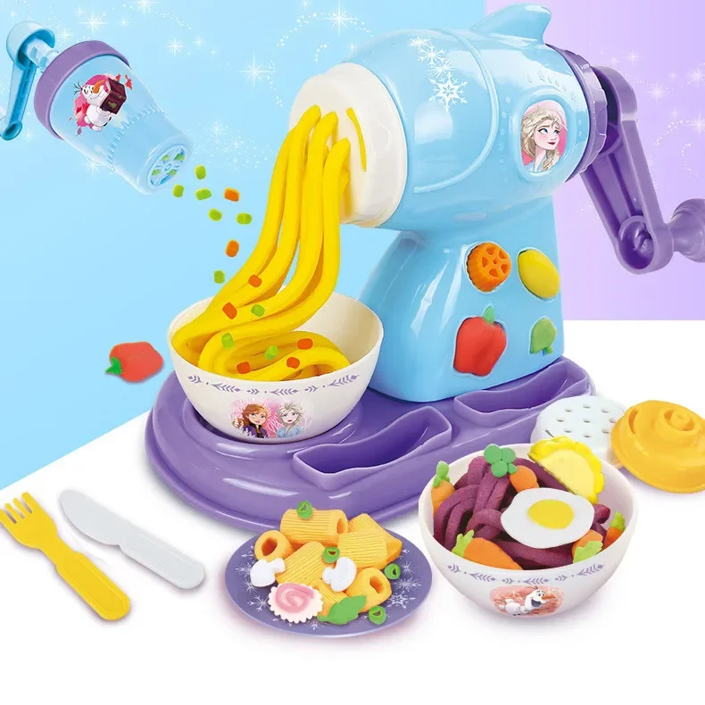 

High Quality Disney Frozen colored clay noodle machine enjoy cooking fun toy play house toys for kids Birthday Christmas Gift