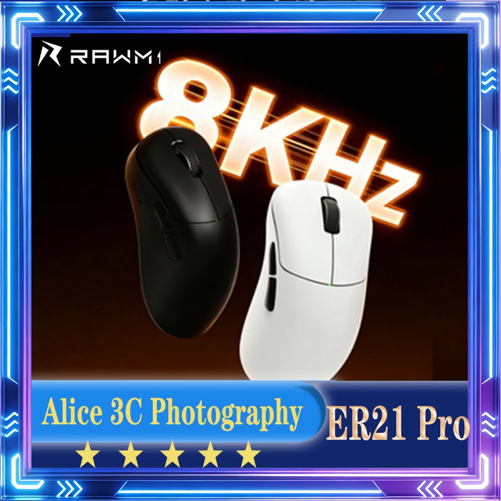 

Rawm ER21 Pro Gaming Mouse Wireless Mouse Gaming Accessories Tri Mode Paw3950 8K Low Latency Lightweight Custom Office Ergonomic