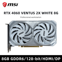 MSI GeForce RTX 4060 VENTUS 2X WHITE OC GDDR6 128-bit PCIe 4.0 Dual Fan HDMI DP Ray Tracing DLSS 3 Graphics Card