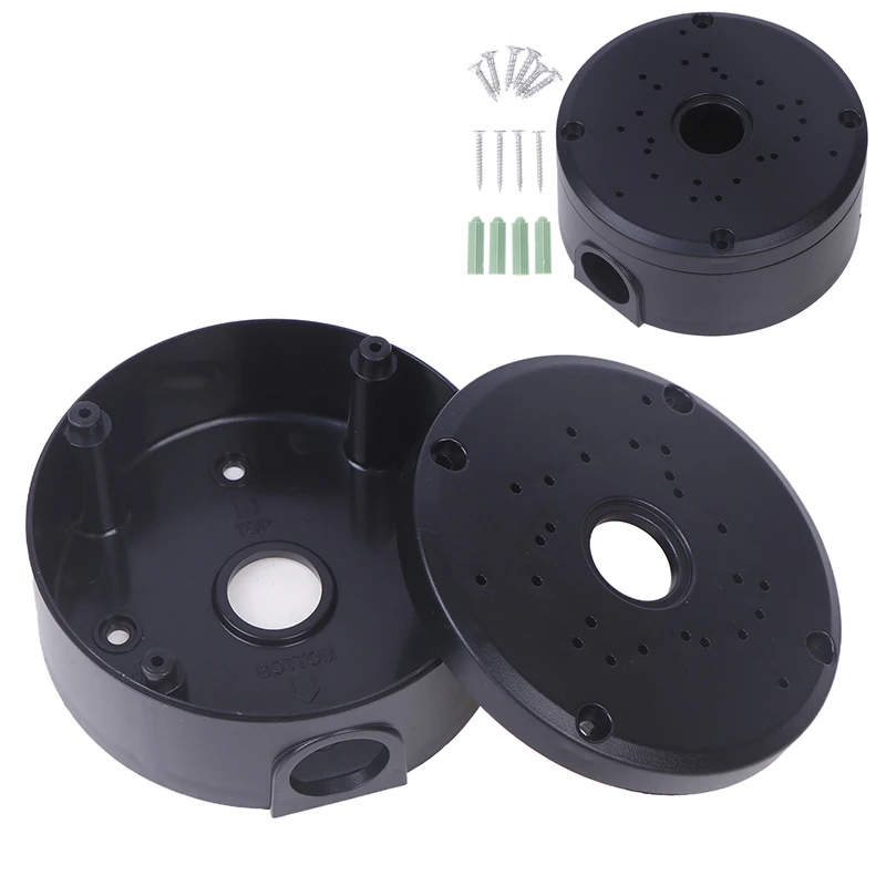 1pcs Black CCTV Camera Bracket Junction Box Cable Deep Base Camera Mount Bracket Round Bracket For Dome Cameras