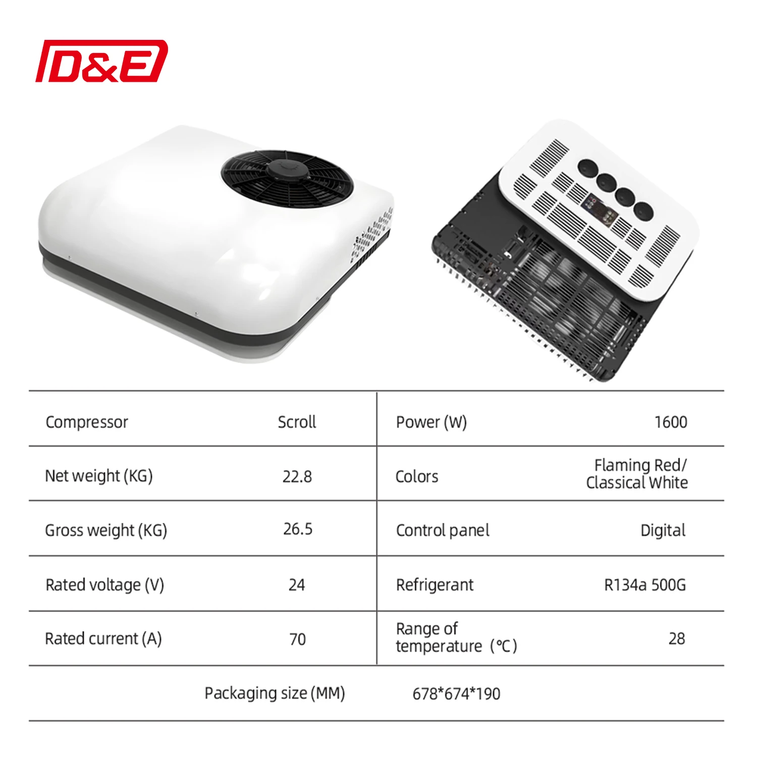 

Brushless DC 12v24v Motor Parking air Conditioner Cooler for Truck Car RV Camper Tractor Excavator