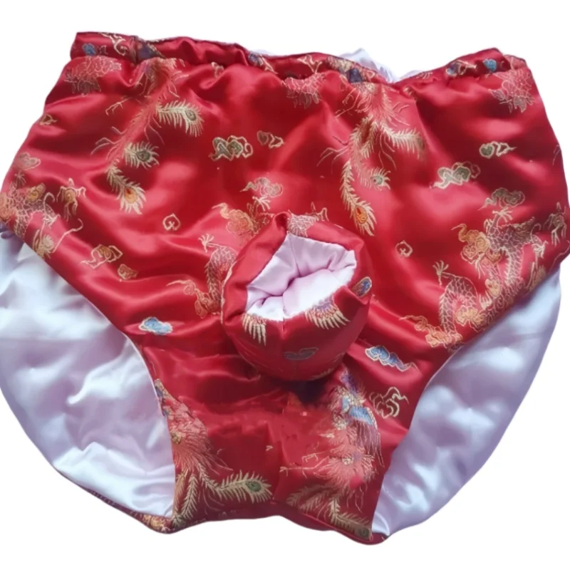 التنين التطريز حريري اللمس شكل كبير سميكة الرجل السراويل ملخصات صناعة يدوية داخل القطن المخلوطة (شكل كبير منتفخ) #2