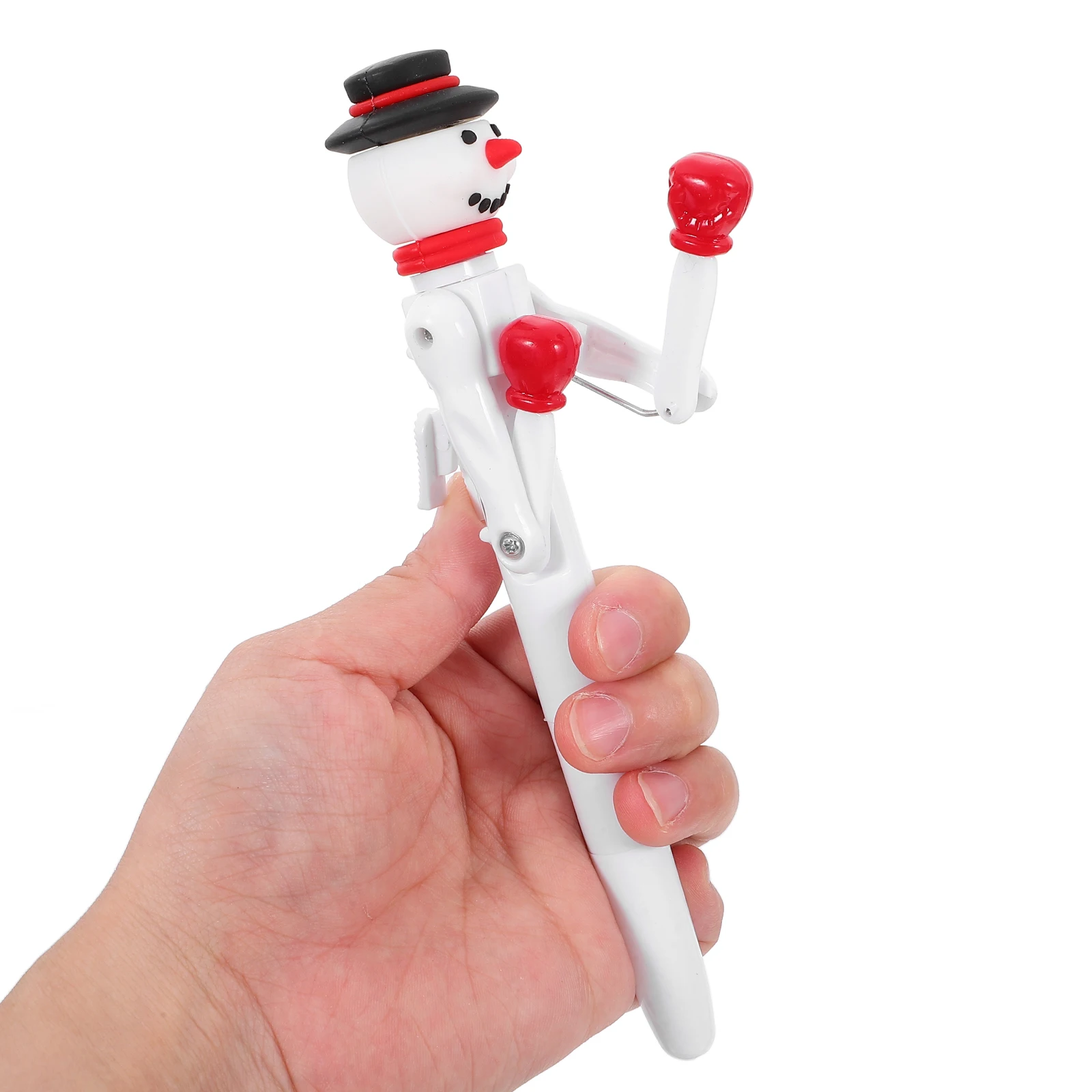 Christmas Snowman Ballpoint Pen Boxing Ballpoint Pen With Punching Arm Button Christmas Stationery Writing Pen With 10mm Tip