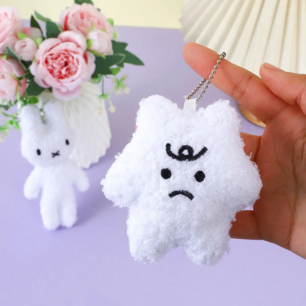 2Pcs Miffy Kawaii Cartoon Kaninchen Plüsch Puppe Schlüsselbund Nette Bär Anime Rucksack Charme Süße Mädchen Neue Stil Puppe Zubehör