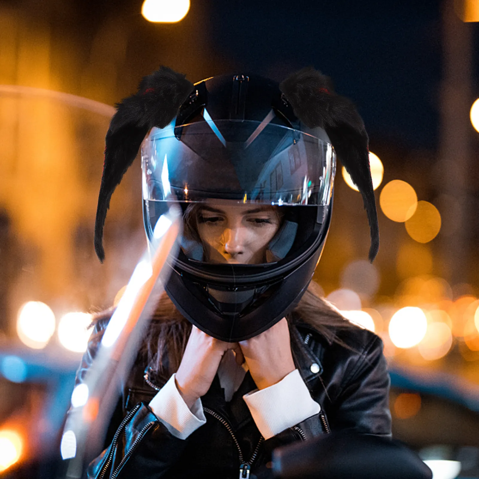 

1Set Decorative Bunny Quality Soft Feel Long Service Life Accessories for Motorbike Scooter Motorcycle