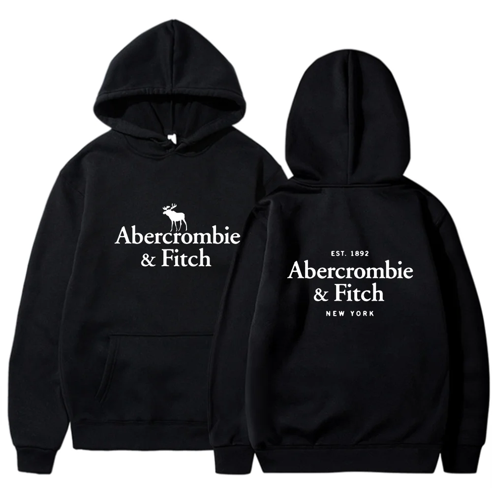 Abercrombie Velvet Hoodie Hoodie Men\'s and Women\'s Wear Autumn/Winter Couple\'s Top Loose