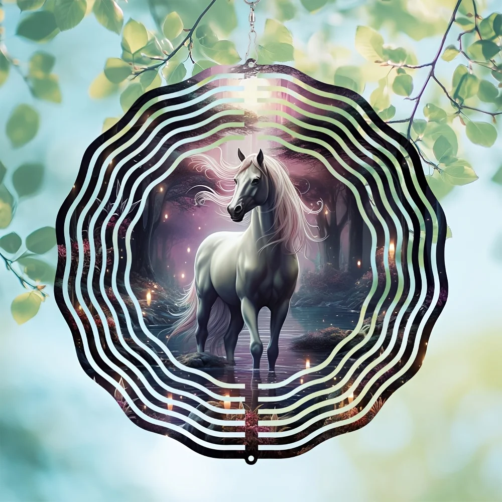 1pc Horse-Themed Wind Spinners Designed for Gardens And Yards, Featuring a 3D Metal Design