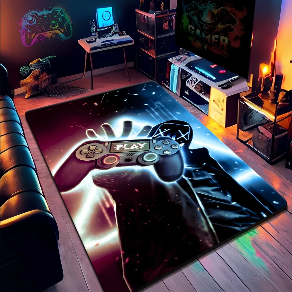 GamePad Carpet Game Controller HD Game Room Children's Room Living Room,bedroom,kitchen,bathroom,foot Mat,hotel Mat Area Rugs