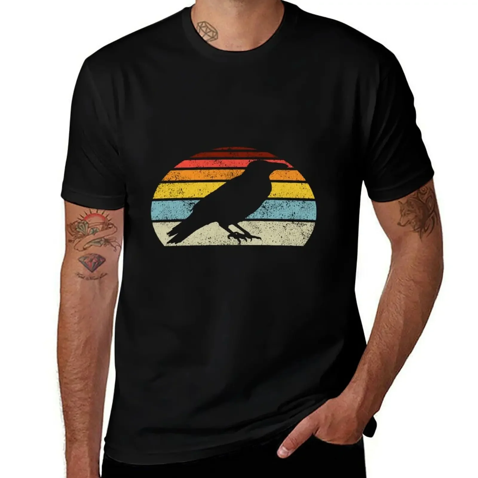 

Crow Vintage Raven Gothic Retro Bird T-Shirt vintage clothes plus sizes clothes clothing for men