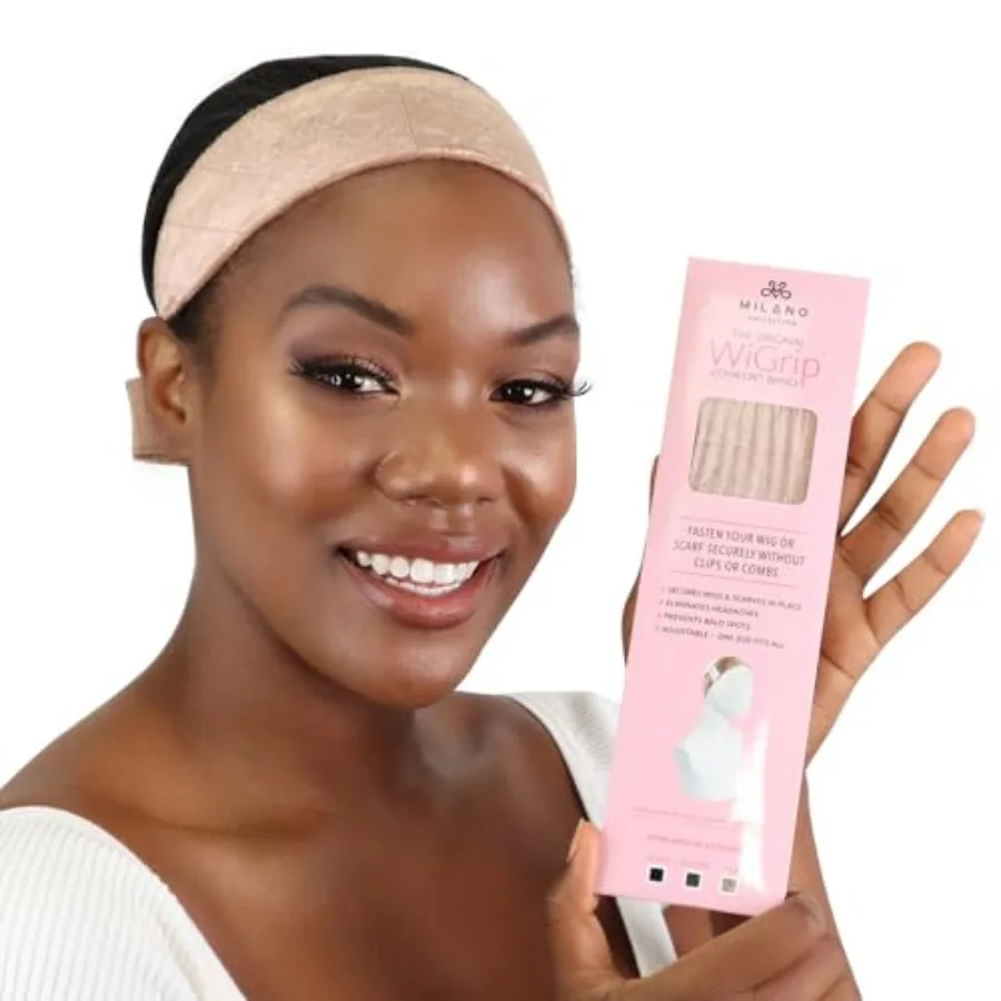 

MILA COLLECTION WiGrip The Original Comfort Wig Grip Band for Secure Glueless Hair Support Adjustable TensionFree Headband with