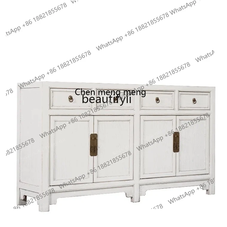 

New Chinese style, dining side, old storage, white entrance, living room multi-functional shoe cabinet