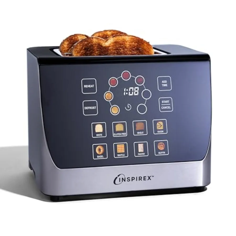 

Inspirex Touch Screen Display Smart Toaster 2 Slice with 8 Bread Type and 7 Browning Modes Automatic Lowering and Raising Digit