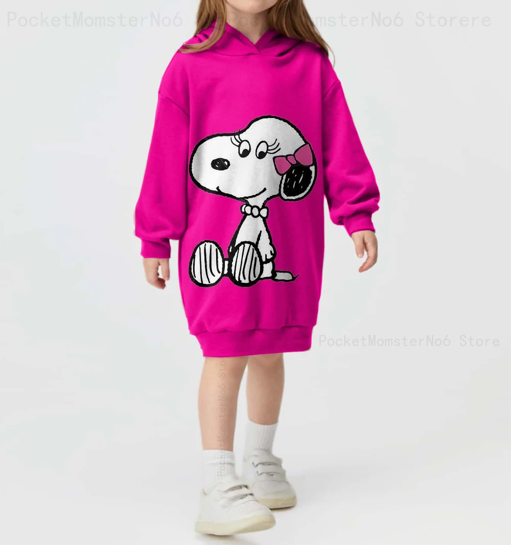 Snoopy hot-selling new sweater hooded skirt girls Disney Snoopy print series fashion cute autumn and winter hoodie