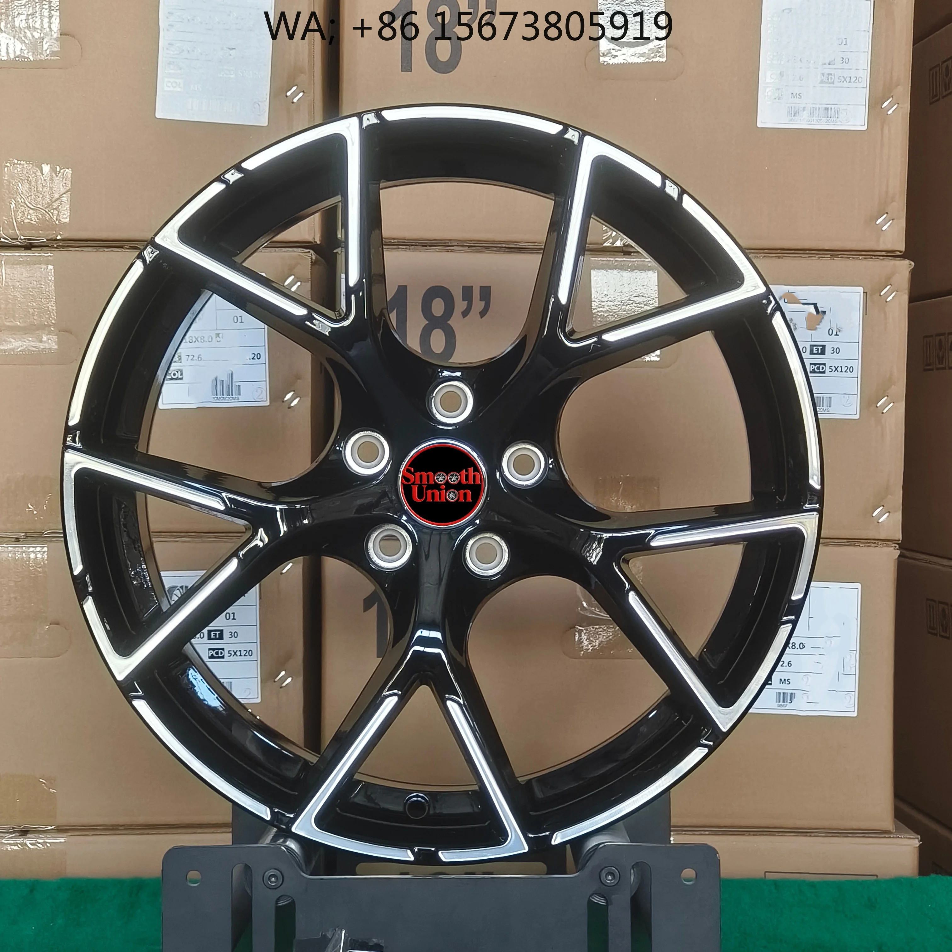 

Smooth Union New Passenger Car Casting Wheels 18x8.0/19x8.5 5x112 Black Machined Face Aluminium Alloy RS3 2022-2024