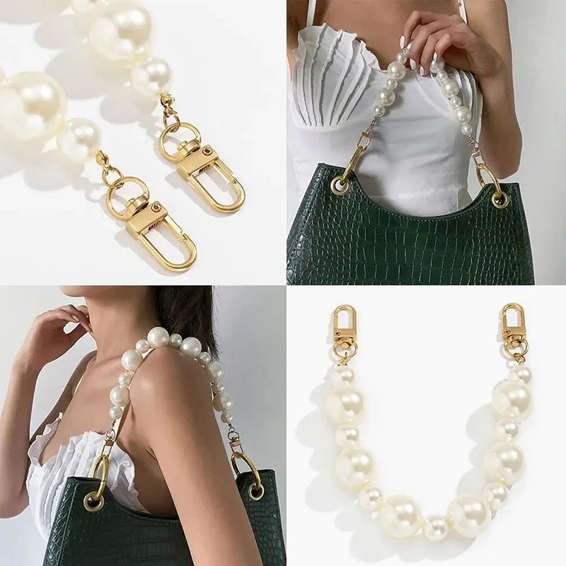 Fashion Imitation Pearl Bag Decoration Luggage Accessories Chain Women Handbag Shoulder Bag Strap Chain Decorative Pearl Chain