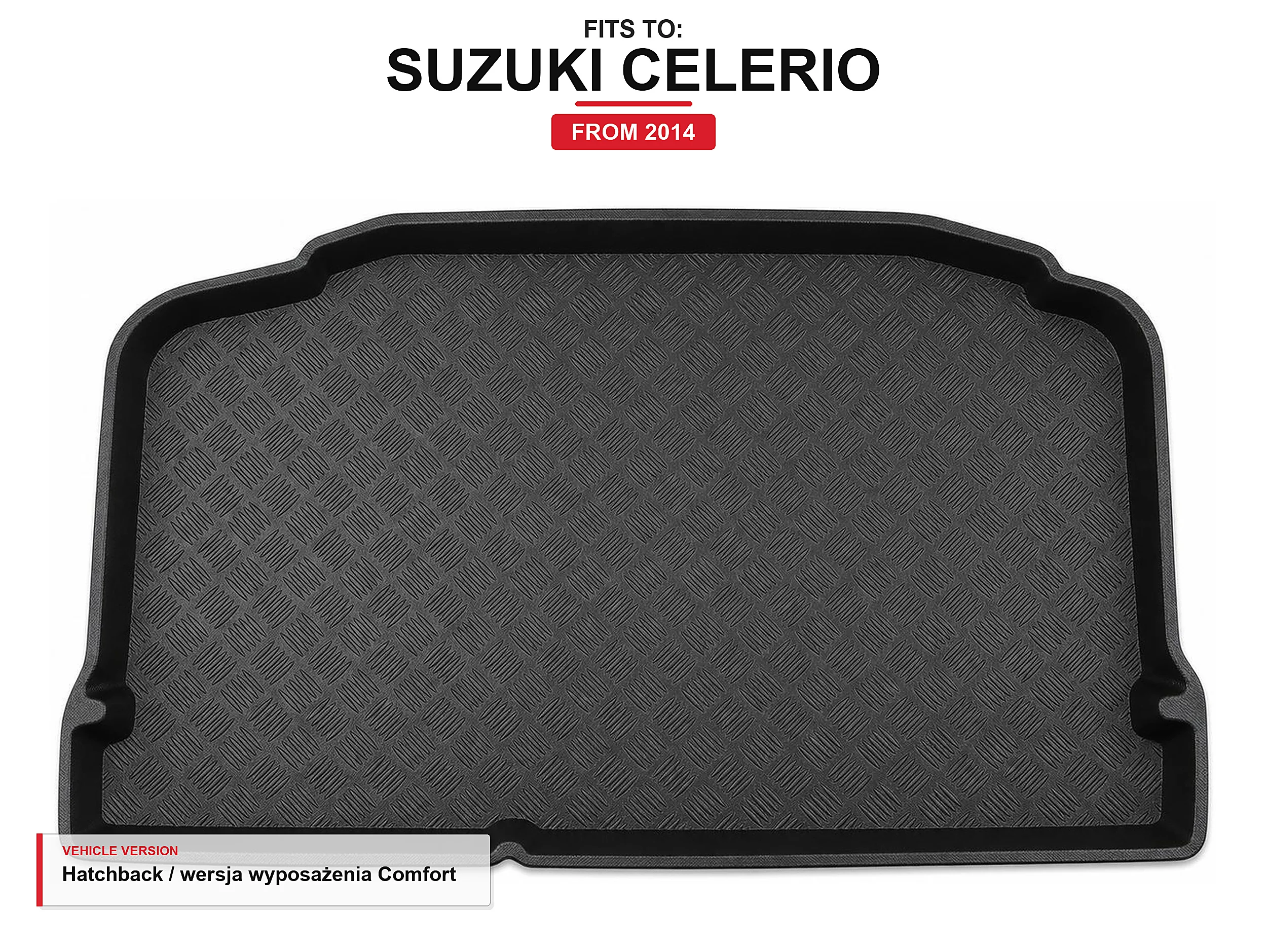 Kofferbakmat met rand voor: Suzuki Celerio 2014- Hatchback